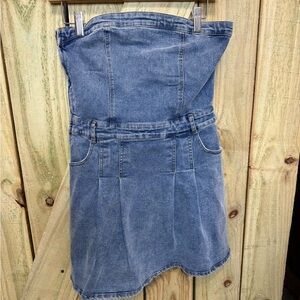 RSQ Denim Strapless Dress